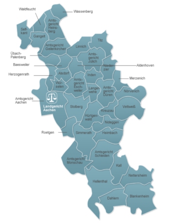 Karte des Landgerichtsbezirks Aachen Karte des Landgerichtsbezirks Aachen
